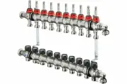 1404356, Oventrop, Распределительный коллектор,1ВР Multidis SF 6, количество контуров-6, выход-3/4 ЕК. нержавеющая сталь, со встроенными ротаметрами 0-5 л/мин. с рвсходомером