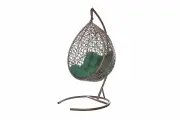 Кресло-кокон подвесное Hoff Valencia, 100х120х80 см, искусственный ротанг, цвет коричневый, зелёный