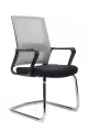 Конференц-кресло Mint RCH M1029CBE серая сетка, черная ткань, хромированный металл полозья