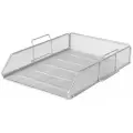 Лоток горизонтальный металлический для бумаг BRAUBERG «Germanium», А4 (260×337×77 мм), серебристый, 231955