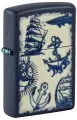 Оригинальная бензиновая зажигалка ZIPPO Nautical Design с покрытием Navy Matte, латунь/сталь, синяя, матовая, 38x13x57 мм