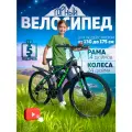 Горный велосипед скоростной, колёса 24, рама - 14, черно-зеленый