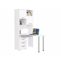 Стол компьютерный КС-61 угловой с надстройкой, ящиками, белый