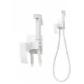 Смеситель встраиваемый с гигиеническим душем Hansberge CUBITO H3077 Белый