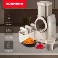 Мультирезка электрическая редмонд FP619, овощерезка, измельчитель, 6 насадок, соломкой, нарезка кубиками, терка, ломтики
