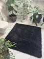 Коврик для ванной и туалета из микрофибры, черный, квадратный 180х180 см