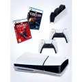 Игровая приставка Sony PlayStation 5 Slim disc + зарядное + игра Spider-Man2 + игра Marvel Человек паук
