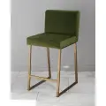 Барный стул визажиста зеленый/темное золото Johny Wood , для салона и домашнего использования на металлическом основании