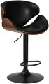 Стул барный Dobrin Karter Black сиденье черный PU, каркас сиденья коричневый орех дерево, основание черный 6541978401