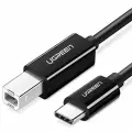 Кабель для принтера Ugreen US370 USB-B - USB Type-C (1 метр) чёрный (45034)