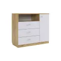 Комод Форсаж, дуб крафт золотой/белый, 90*42*81 см, Mebelson