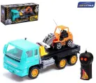 Грузовик радиоуправляемый «Эвакуатор», с погрузчиком, работает от батареек, микс