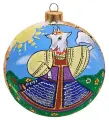 Елочное украшение Шар Козочка в сарафане 100 мм НФШ-1481/1 113-802735