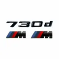 Комплект: шильдик на багажник 730 d для BMW 7 ой серии + 2 эмблемы на крыло M-performance черный глянец