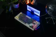 Клавиатура механическая CyberLynx AG84 с подсветкой RGB, Red Switch, игровая клавиатура для компьютера, кремовый/серый