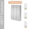 Беспроводной выключатель GRITT Evolution 3кл. серебристый комплект: 1 выкл, 3 реле 500Вт EV231330SL