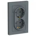 Розетка 2-м СП AtlasDesign 16А IP20 с заземл. в сборе грифель SchE ATN000724(4 шт.)