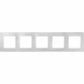 Рамка для розеток и выключателей Legrand Etika 5 постов, цвет алюминий