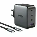 Сетевое зарядное устройство Ugreen Nexode PD Gan CD226 100W USB-A + 3, с кабелем Type-C-Type-C 1.5м, (90575) Серый