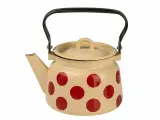 Чайник 3,5л эмаль 2716. П*79 сфер. Красный горох, палевый с петлёй стальэмаль