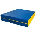 Мат спортивный Perfetto sport №8, 200 х 100 х 10, 2 секции складной синий жёлтый