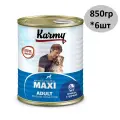 KARMY MAXI Adult Полнорационный консервированный корм для взрослых собак крупных пород с ягненком и гречкой, 850г*6шт