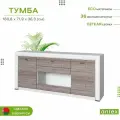 Тумба под ТВ 160,8х36,3х71,9см OLIVIA RTV 1V2D1S (Дуб анкона) 2уп.