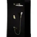 Душевая стойка FRAP F7176-3, золотой сатин, латунь, скрытого монтажа, управление рычажное