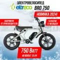 Электровелосипед Eltreco BRO 750, горный, пружинная вилка, дисковые гидравлические тормоза, фэтбайк, алюминиевый сплав