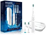 Электрическая зубная щетка PECHAM Sonic PC-081 белая, для взрослых отбеливание и массаж чувствительных зубов, дорожным кейсом