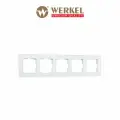 Рамка из стекла на 5 постов Werkel Favorit W0051105, цвет белый матовый