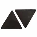 9126 Заплатки пришивные из кожи, треугольник равносторонний 8см с перфорацией, 2шт/упак, 100% кожа (03 темно-коричневый)