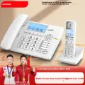 CHINO-E Digital Cordless Phone Wireless Landline Phone Base and Handset Office Home Use Wide Signal Coverage 8 Group Speed Dial Backlit Screen W318 White