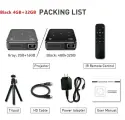 Карманный мини-проектор DLP P11 Mini 3D 4K проектор Android 9,0 4 ГБ 32 ГБ G 5G BT4.0 домашний кинотеатр Видеопроектор Тор, Black 4G 32G