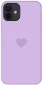 Силиконовый чехол на Apple iPhone 12 / 12 Pro / Эпл Айфон 12 / 12 Про с рисунком Heart Soft Touch сиреневый