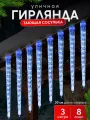 Уличная гирлянда Тающая сосулька 3 метра, 8 колб по 30см / Синий свет /NEW
