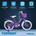 Детский велосипед TORRENT Cristal (1 скорость, добавочные колеса, рама сталь, колеса 16, корзина)