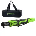 Гайковерт-трещотка акк. Greenworks GD24RW, 24V, б/щет,0-250об/мин, 1/2, 80Нм, 70 мм, без АКБ и ЗУ, сумка , 3804007