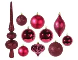 Набор ёлочных украшений Блестящие традиции, пластик, бордовый, 6-13 см (19 шт.), Koopman International