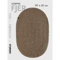 Коврик HEIMILD FJER, хлопок, полиэстер, коричневый, 90х60 см, для ванной, для комнаты, придверный