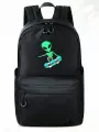 UFO PEOPLE Рюкзак для старшеклассников мальчиков и девочек подростков под ноутбук/ Ранец городской летний удобный черный с принтом/ Вместительный портфель для спорта тренировок прогулок и путешествий
