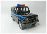 Коллекционная машинка игрушка металлическая УАЗ-469 для мальчиков масштабная модель 1:24 черно-синий