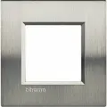 Рамка BTicino LivingLight 1 пост, горизонтальный монтаж, цвет сталь фактурная, металл LNA4802ACS