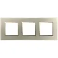 Рамка ЭРА Elegance трехместная универсальная стеклянная шампань/шампань