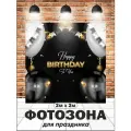 Фотозона на День рождения баннер для праздника 200 см х 200 см с люверсами (вар 1)