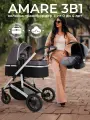 Коляска 3 в 1 для новорожденных трансформер Sweet Baby Amare Grey