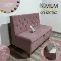 Диван маленький модульный в стиле лофт для дома на кухню, в гостиную, балкон коридор и для прихожей Рико / Мини диванчик домашний офисный, розовый велюр, 100х59х85 см с ящиком для хранения