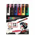 Набор из 12 акриловых маркеров POSCA PC-5M Популярные цвета, в пластиковой упаковке, 12 шт,