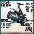 Катушка DAYO KGG 4000, 6+1 подшипников, с байтранером для спиннинга, донки, фидера и карпового удилища рыболовная безынерционная с передним и задним фрикционом