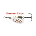 Блесна вращающаяся Mepps COMET PTS, 1, SILVER/Red dots, комплект из 5 штук